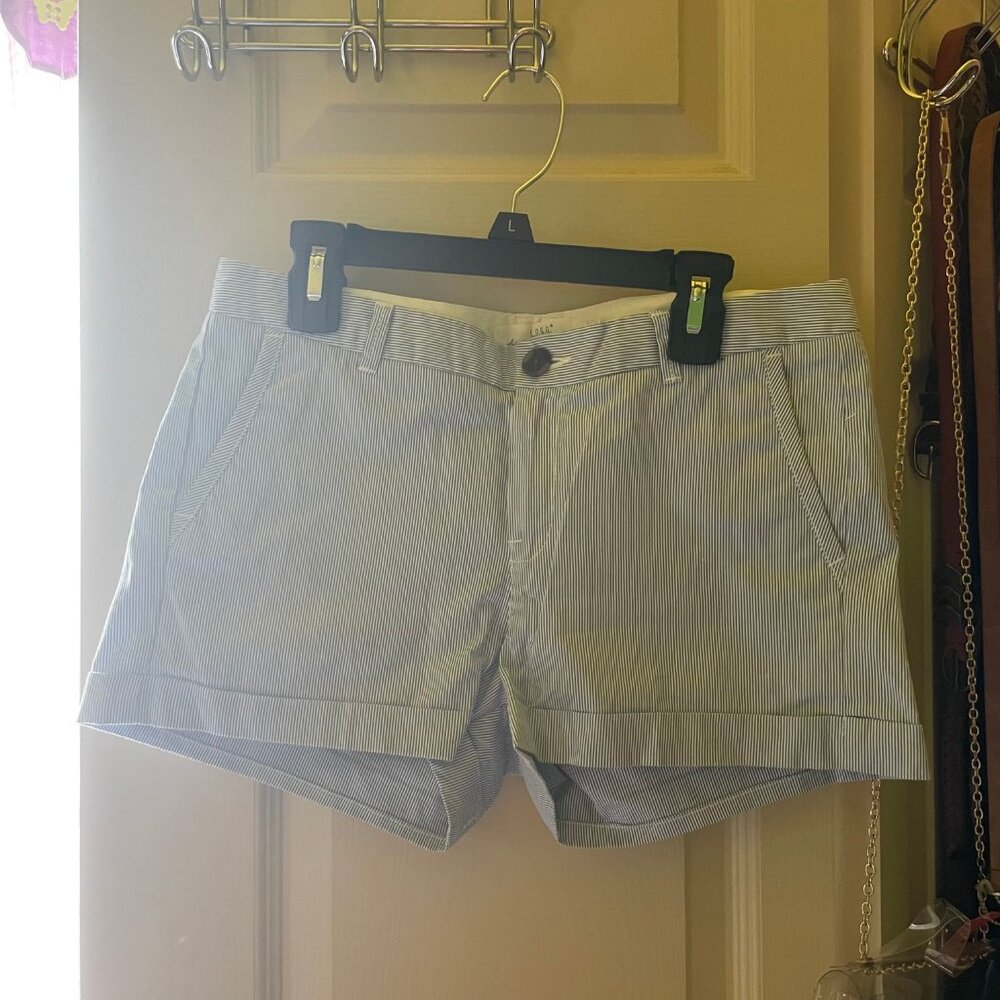 H&M Blue and White Striped Shorts Size 4 - Picture 2 of 5
